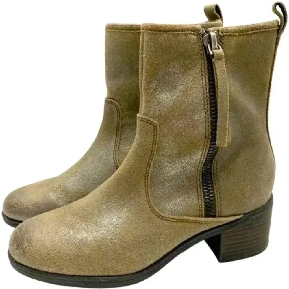 Clark’s Nevella Devon Metallic Dark Taupe Booties